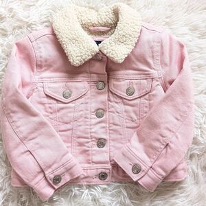 Baby Gap pink Sherpa lined corduroy jacket  size 2T